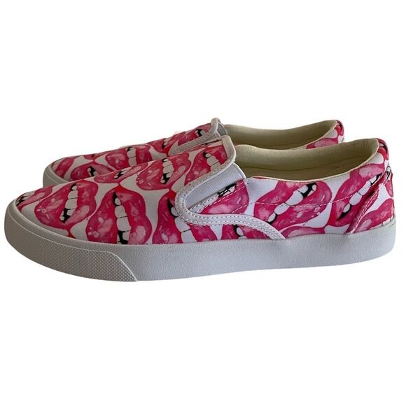 Bucket Feet Lip Service Print Slip On Shoes Size 9 - Picture 5 of 9